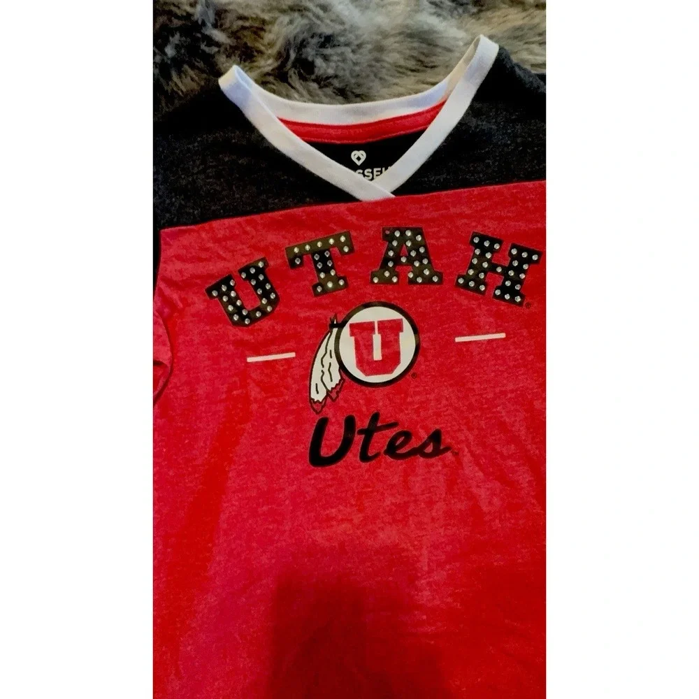 NWOT Kids Girls Size SMALL (6-6X) Utah UTES Short Sleeve T Shirt Top